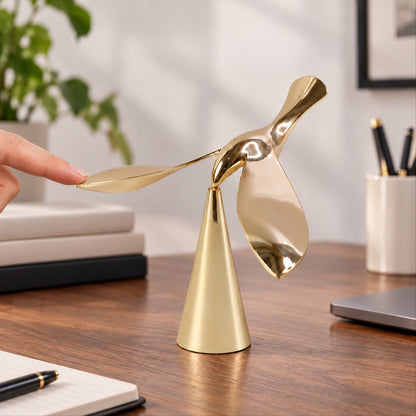 Golden flying bird balancing bottle opener with conical stand 4