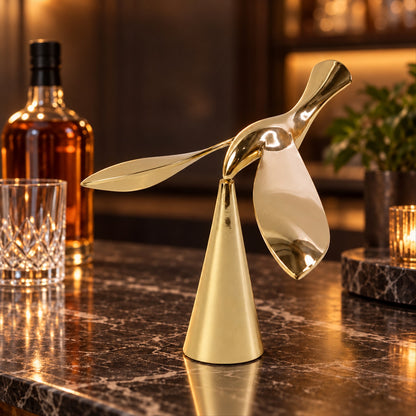 Golden flying bird balancing bottle opener with conical stand 7