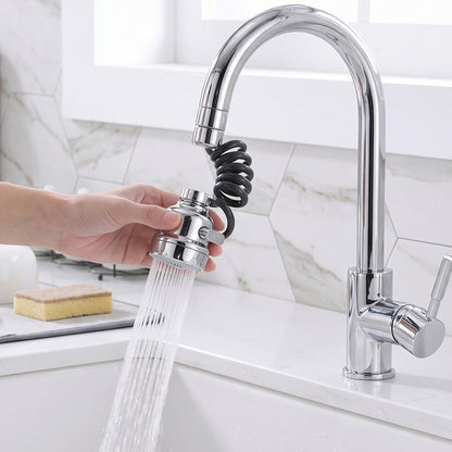 Kitchen faucet sprayer attached to sink tap