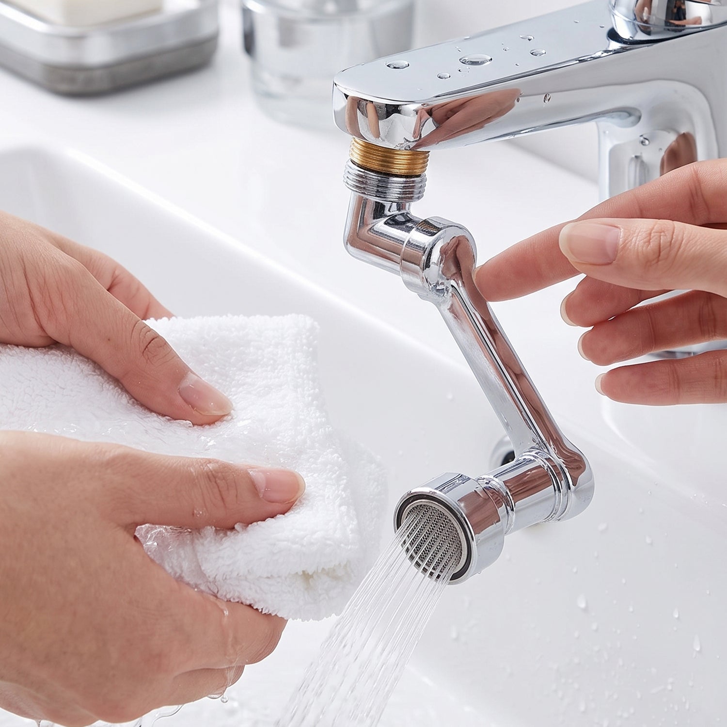 Flexible Faucet Splash Head Set for Kitchen 360 Degree Rotation (1 Set)
