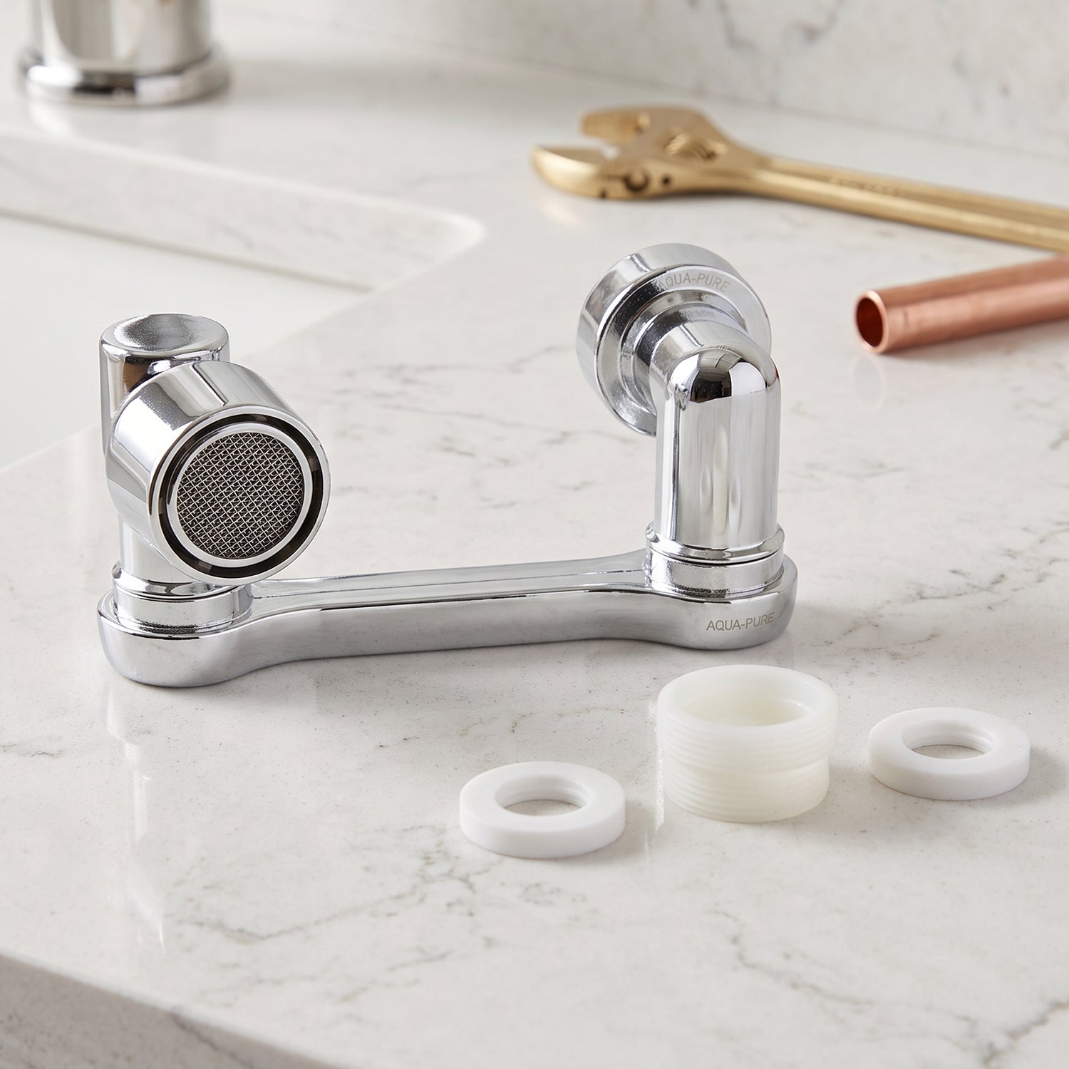Flexible Faucet Splash Head Set for Kitchen 360 Degree Rotation (1 Set)