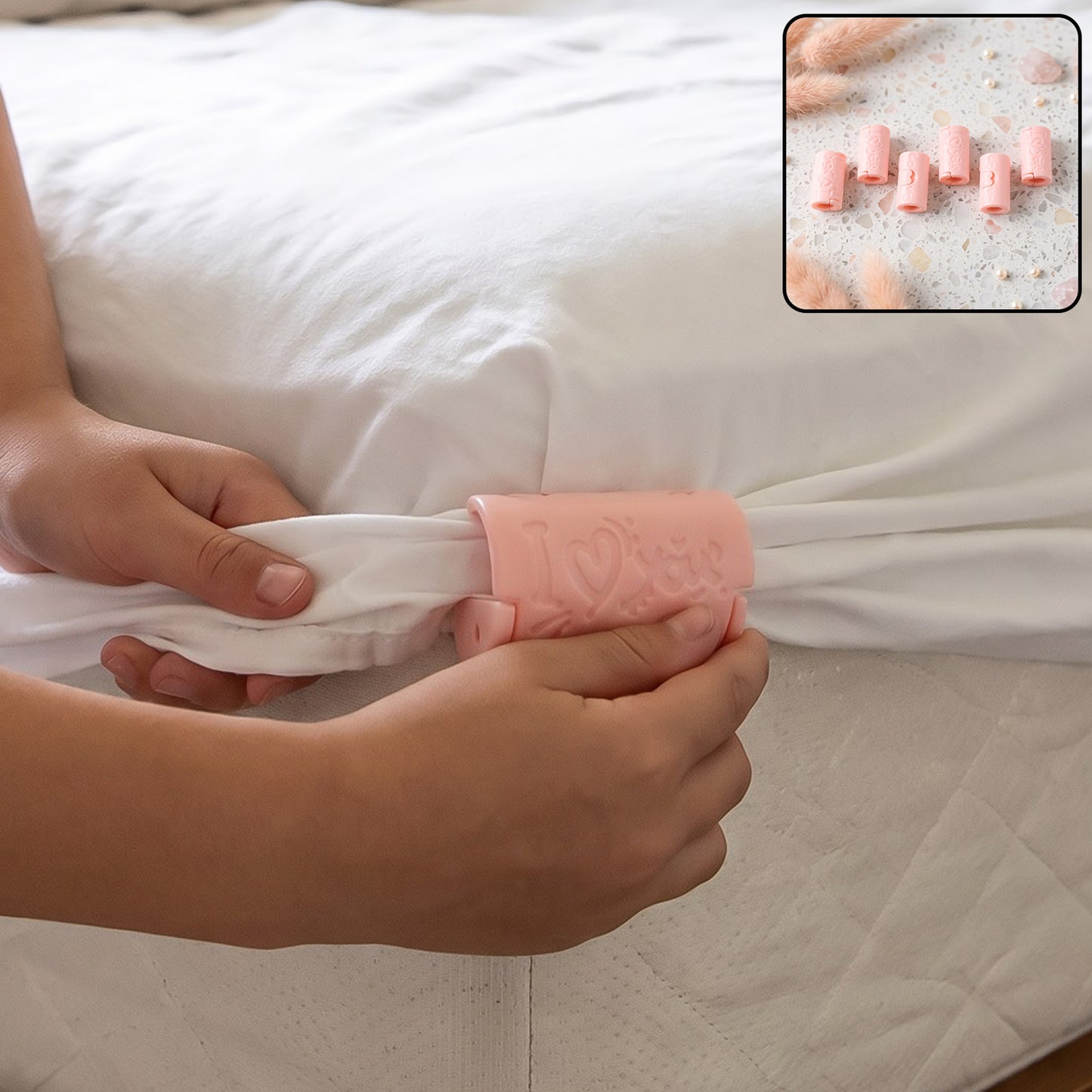 Plastic bed sheet holder gripper clips 6 pc - image 1