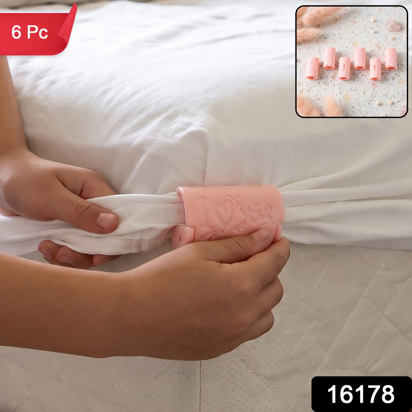 Plastic bed sheet holder gripper clips 6 pc - image 2