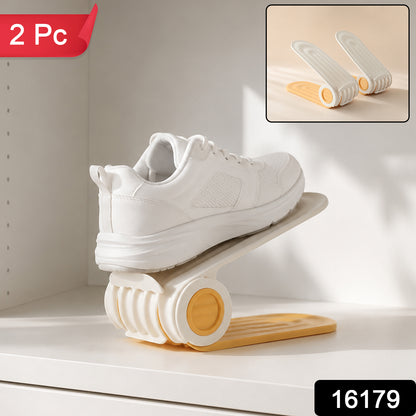 Portable adjustable shoe storage rack space saving organizer - image 2