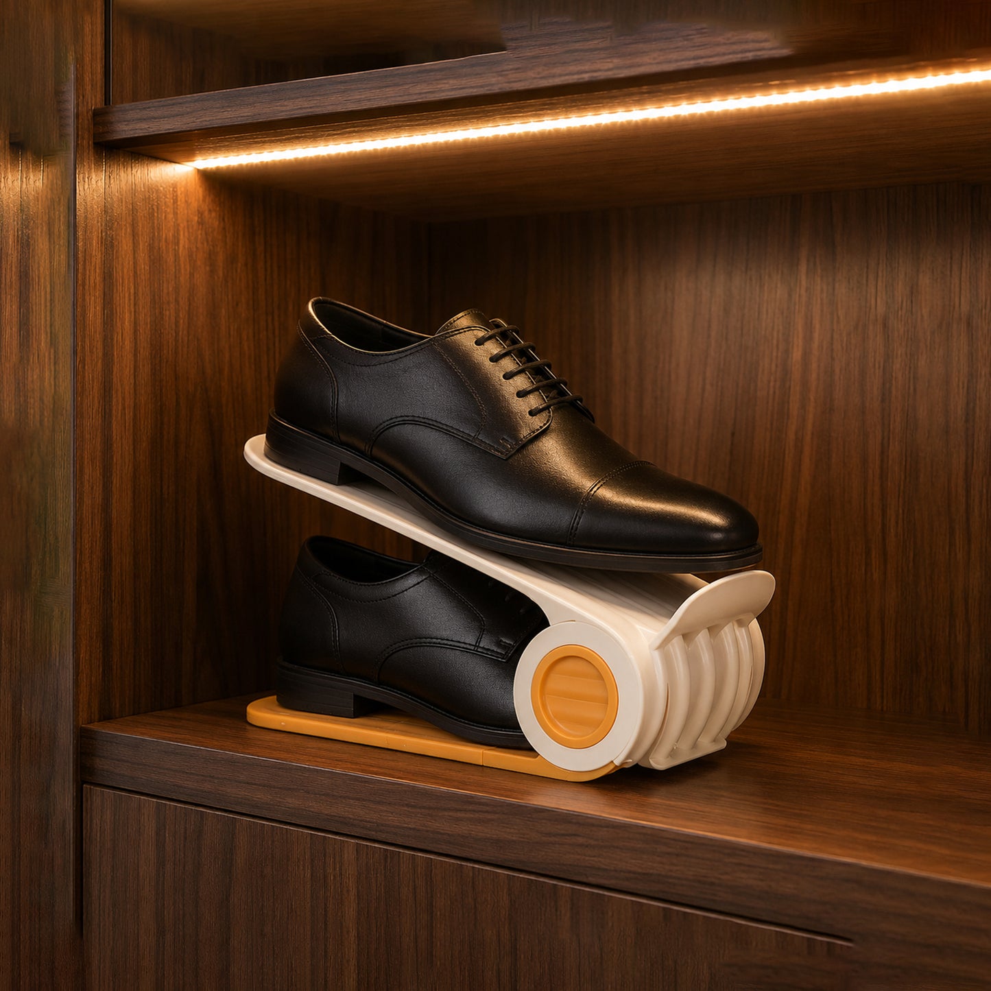 Portable adjustable shoe storage rack space saving organizer - image 7