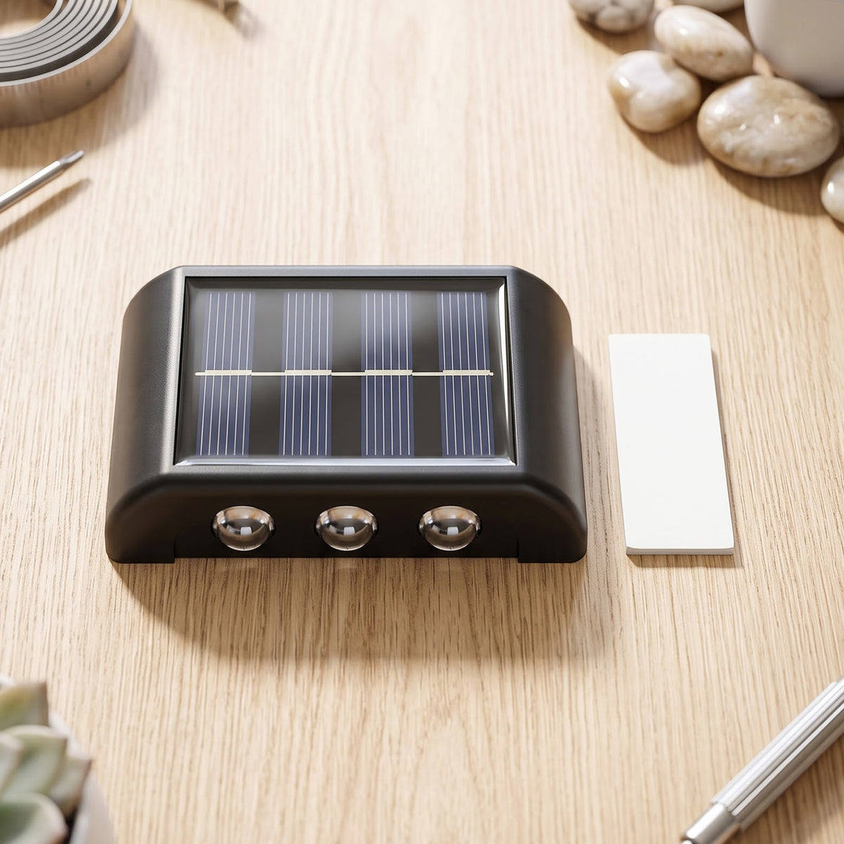 Solar wall light and mounting accessory