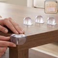 Clear Anti Collision Table Corner Protectors with Adhesive Pads Set (4 Pieces)