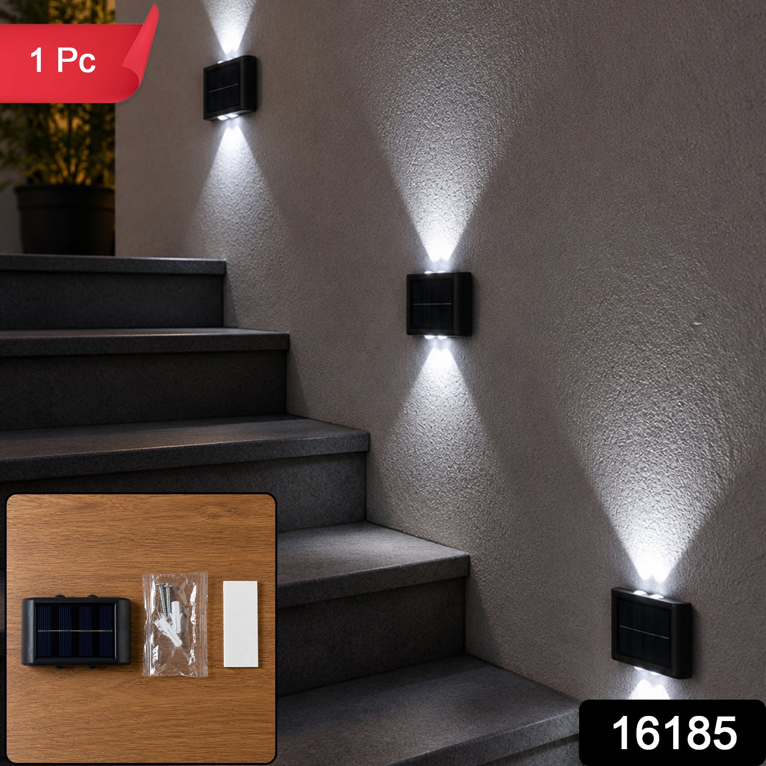 Solar wall fence light SKU 16185
