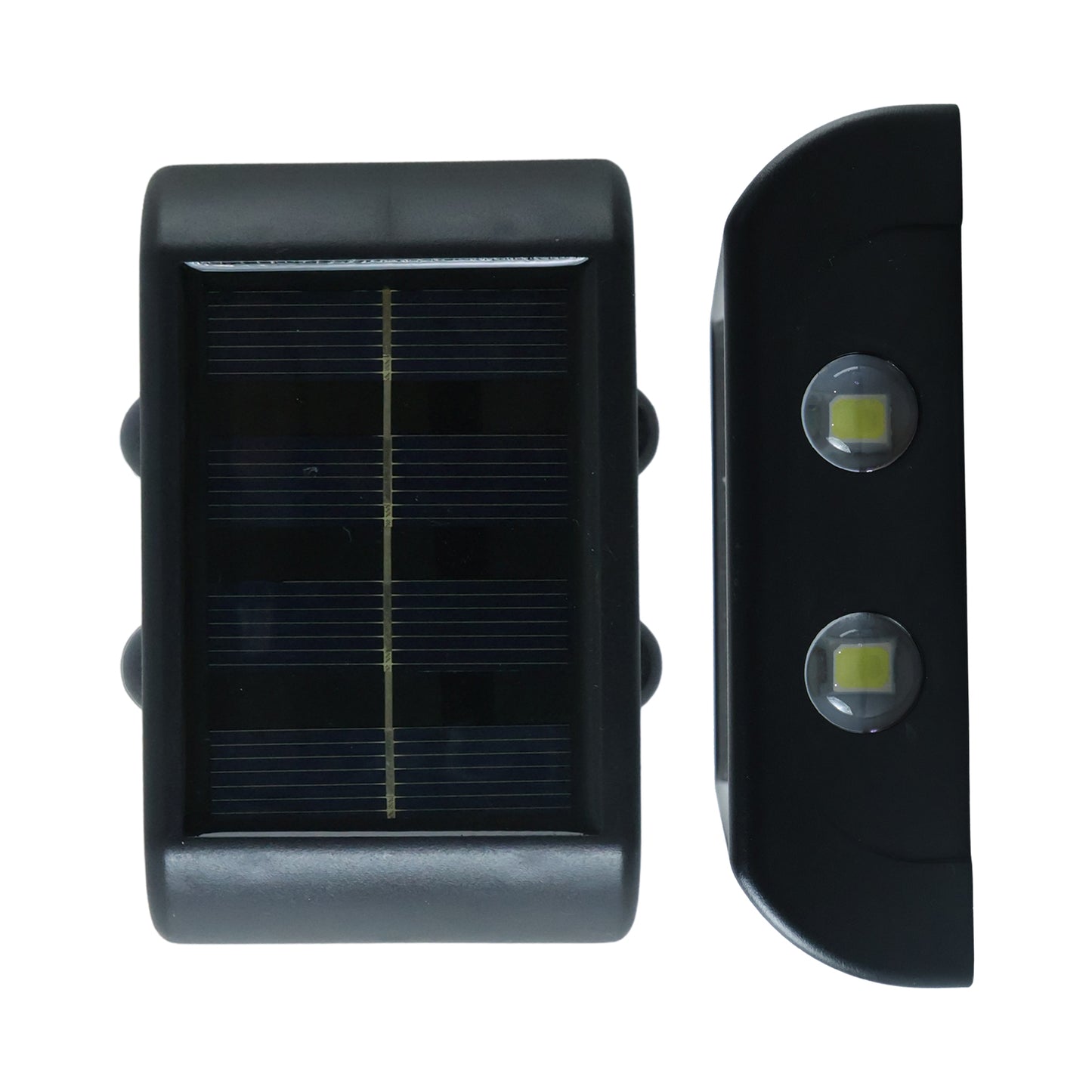 Solar wall fence light on white background