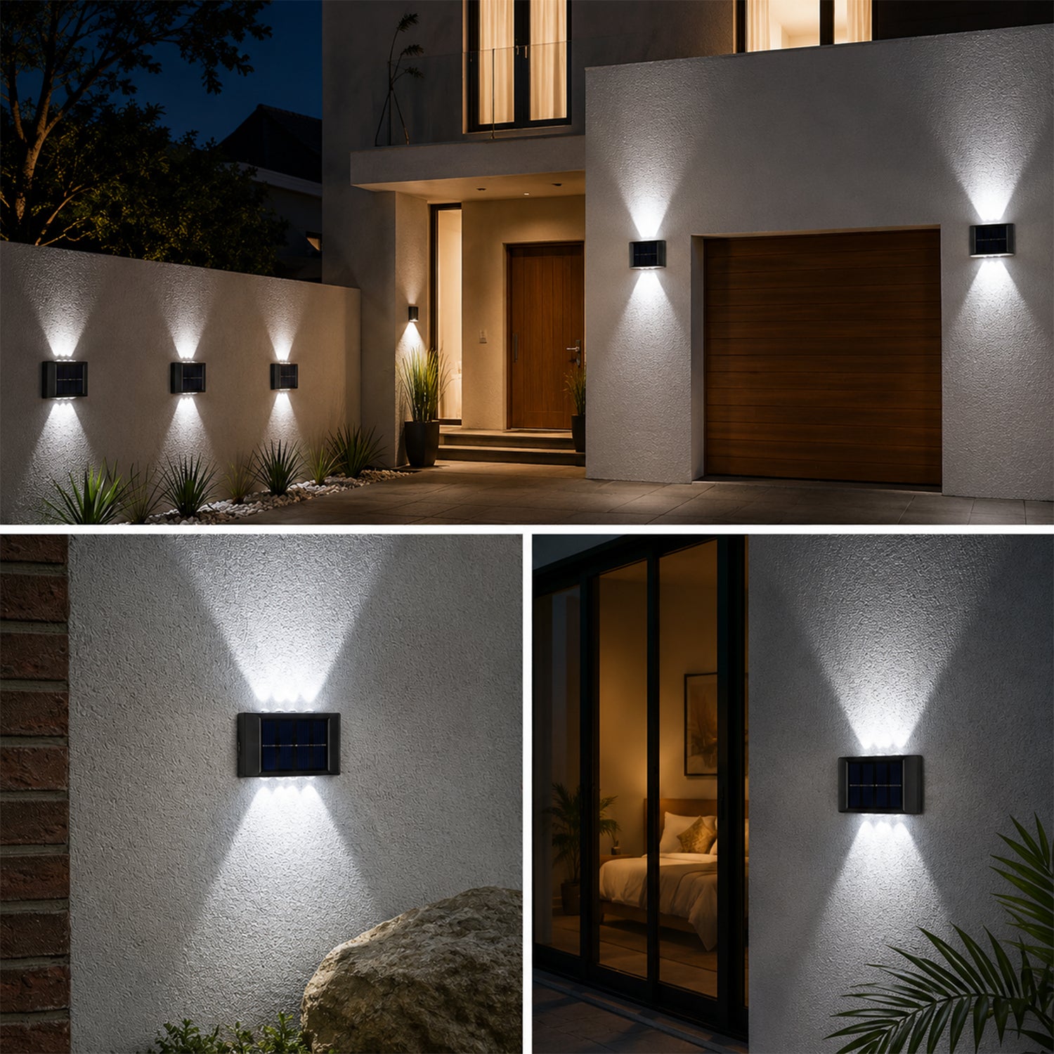 Outdoor solar wall light application areas