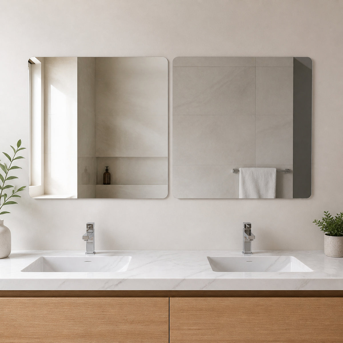 Square self adhesive mirror sticker image 1