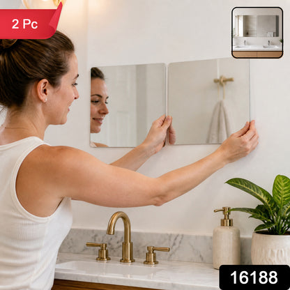 Square self adhesive mirror sticker image 2