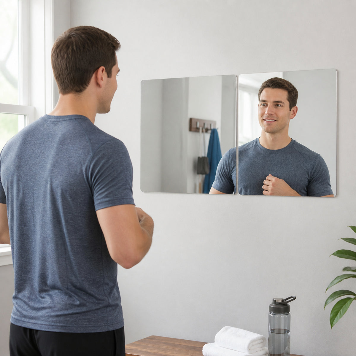 Square self adhesive mirror sticker image 4