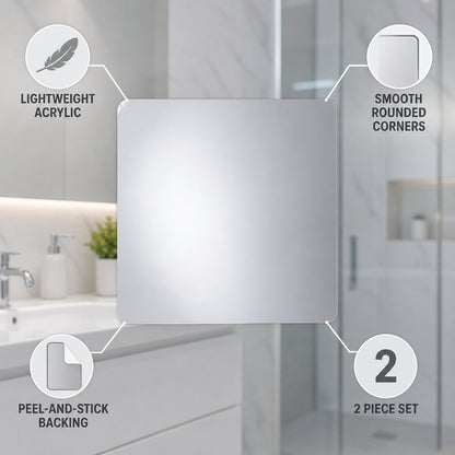 Square self adhesive mirror sticker image 7