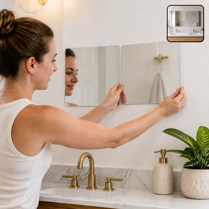 Square self adhesive mirror sticker image 8