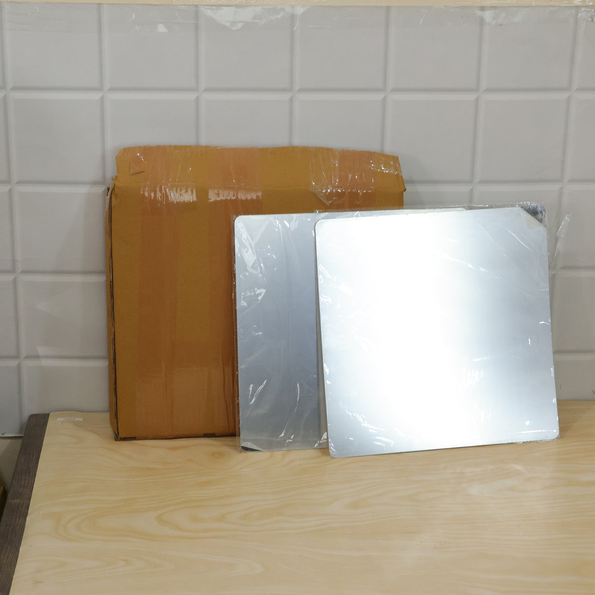 Square self adhesive mirror sticker image 9