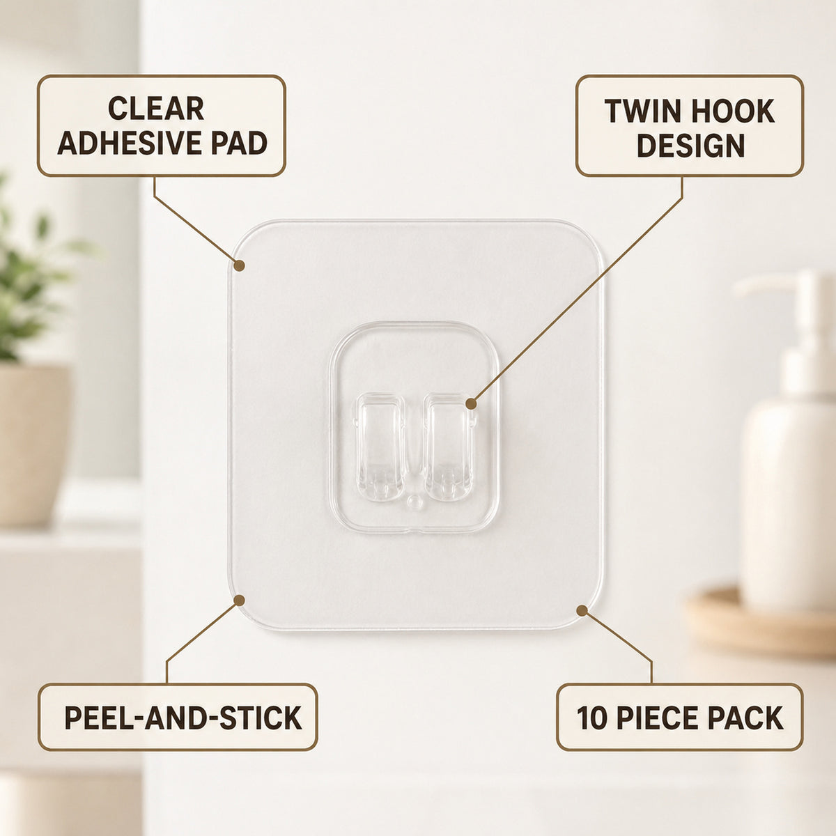 Self adhesive transparent wall hook image 8