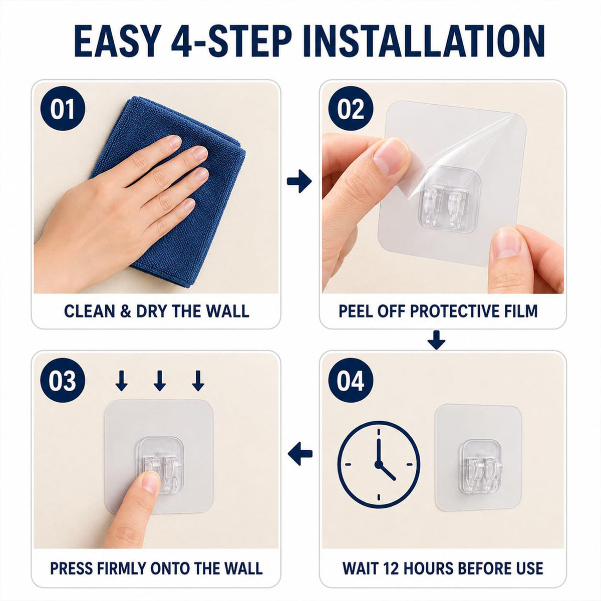 Self adhesive transparent wall hook image 9
