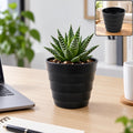 Decorative Plastic Indoor Flower Pot with Modern Ribbed Design for Home Plants