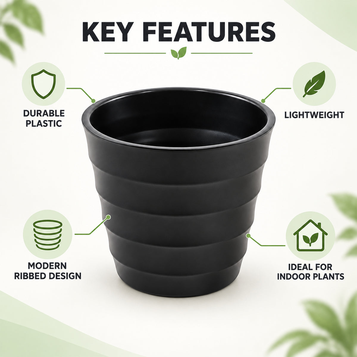 Decorative plastic flower pot product image 8