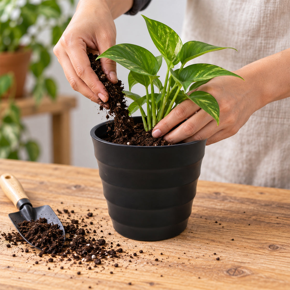 Decorative plastic flower pot product image 9