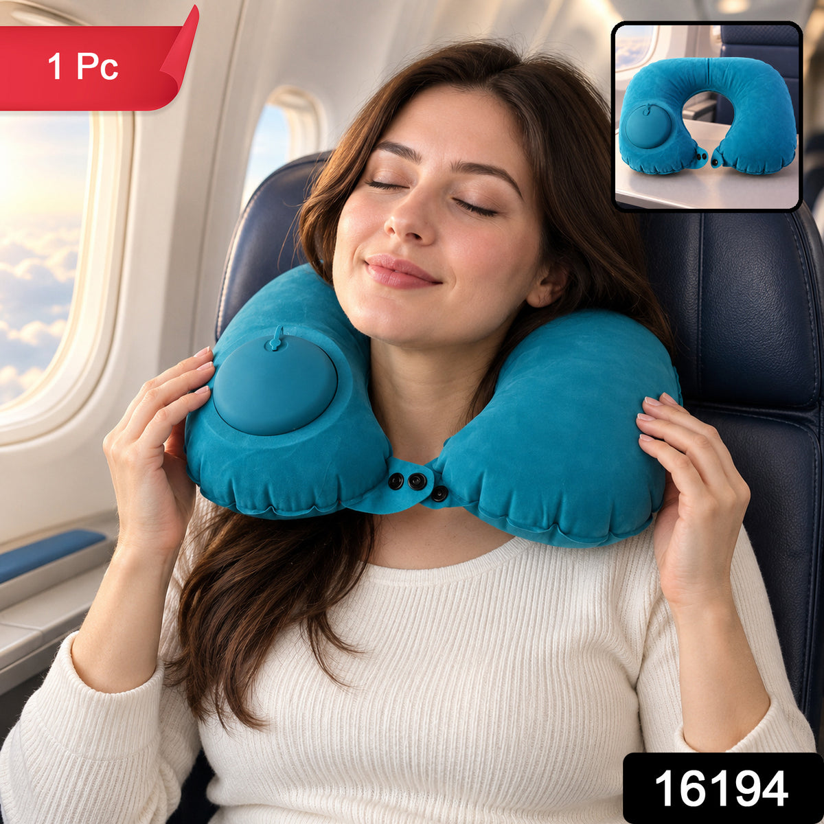 Inflatable U shape neck pillow SKU image