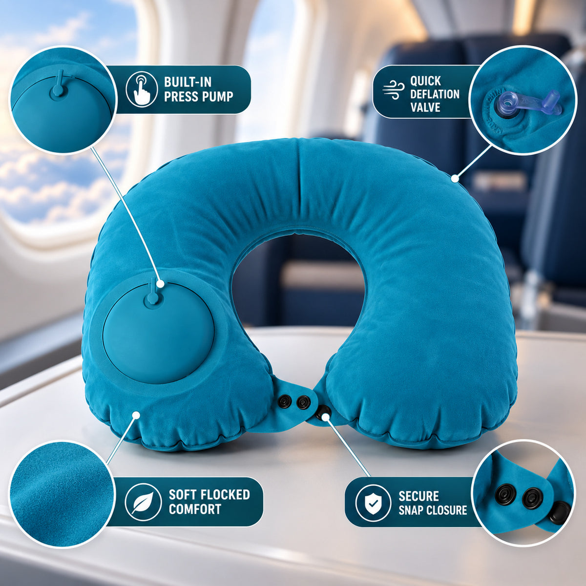 Inflatable U shape neck pillow image 7
