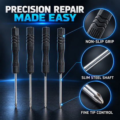 Precision screwdriver steel shafts and grip details