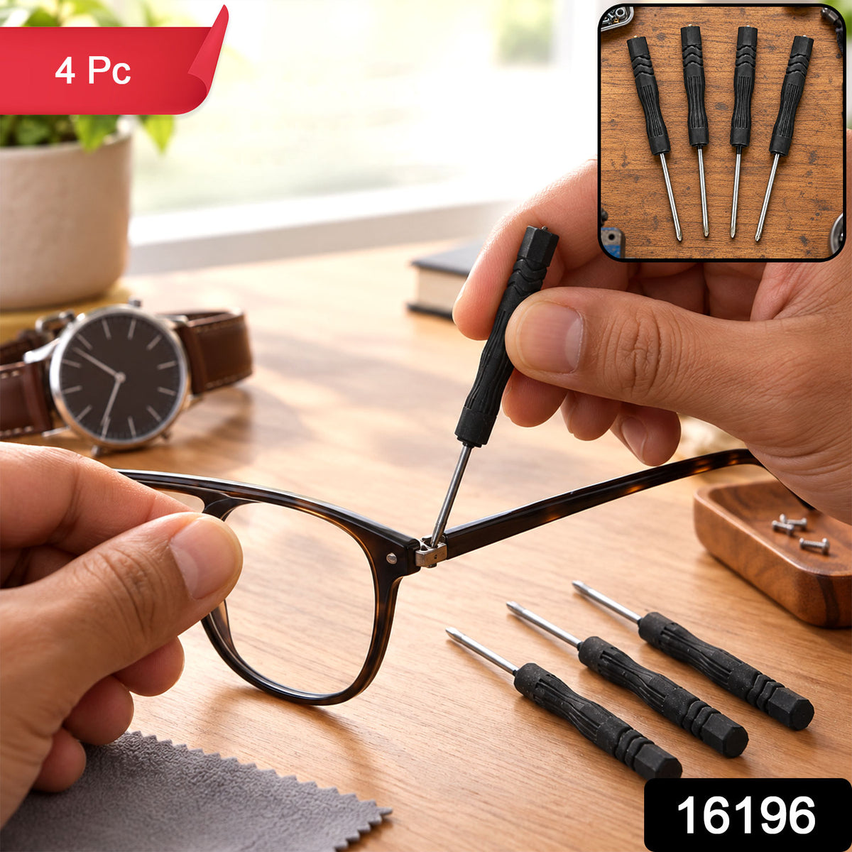 Four piece screwdriver set with product code 16196