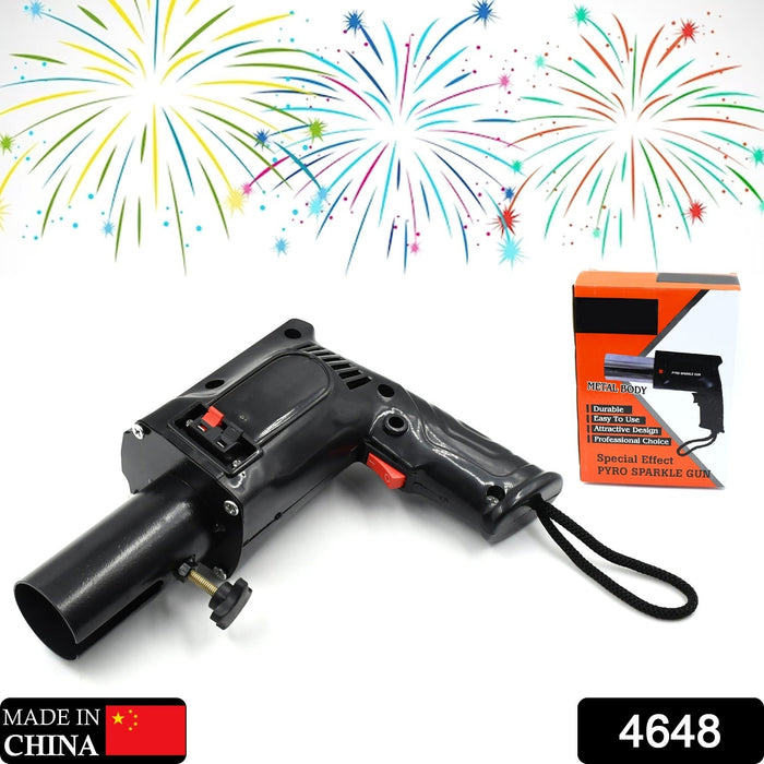 4648 PYRO PARTY METAL GUN HAND HELD GUN TOY FOR PARTIES FUNCTIONS EVENTS AND ALL KIND OF CELEBRATIONS, PLASTIC GUN, (PYROS NOT INCLUDED)