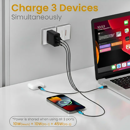 Side profile of UNITEQ 65W HyperGaN fast charger