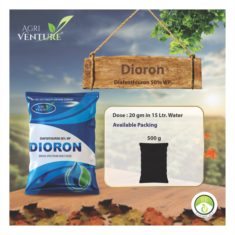 AgriVenture DIORON ( Diafenthiuron 50% WP ) Specially For All Vegetables, Broad Spectrum Insecticide for Control of Whiteflies and Mites (500 Gm)