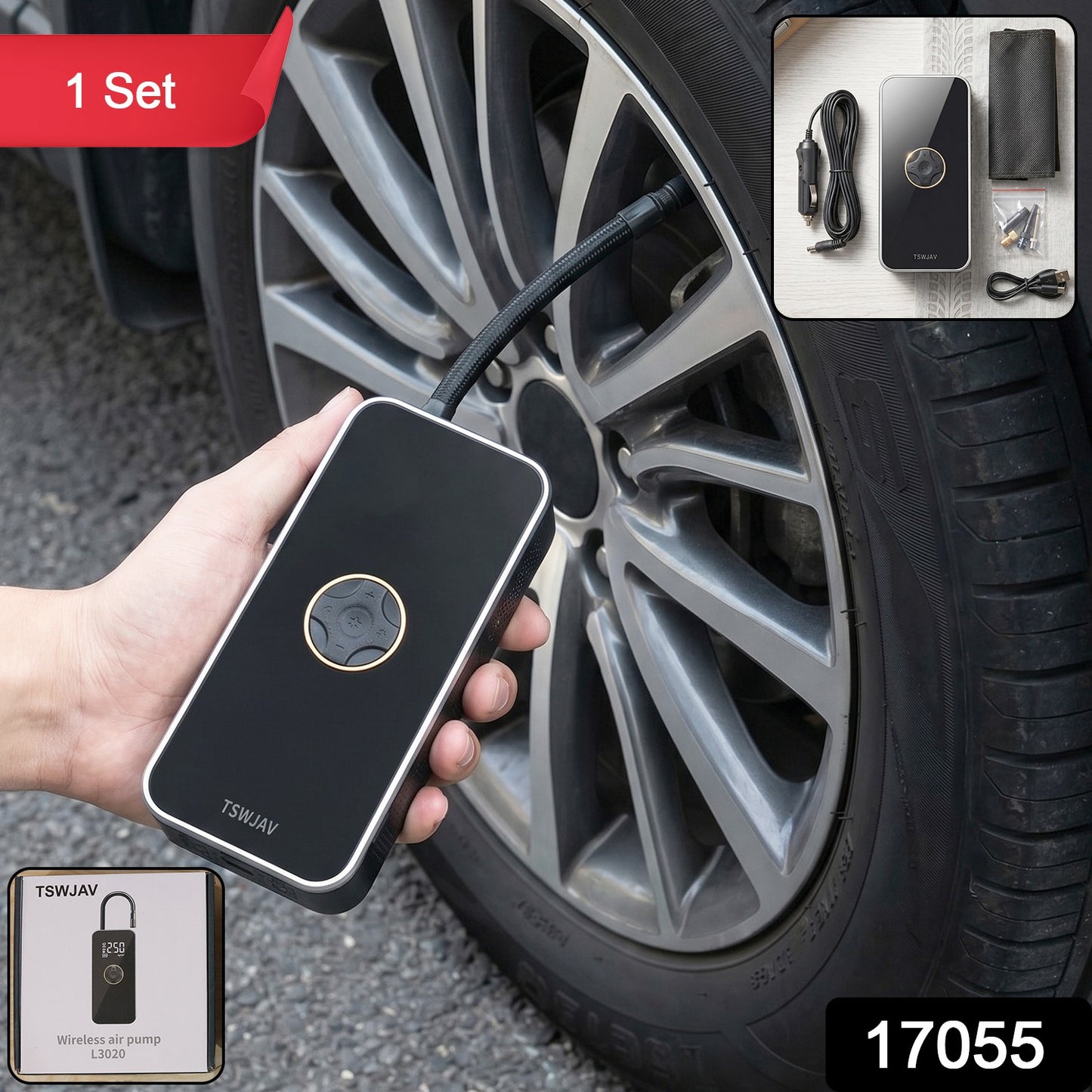 Compact portable air compressor with digital display