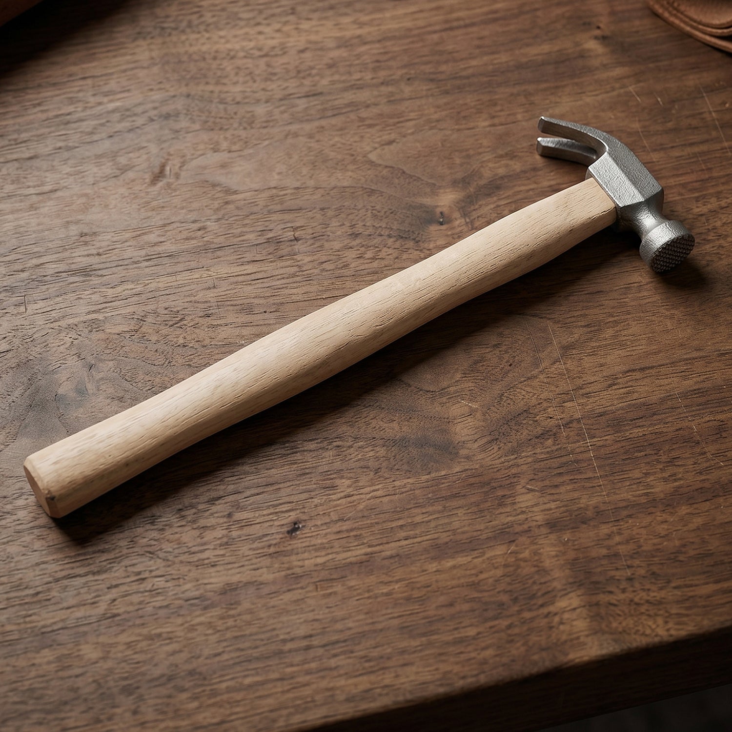 Close-up of steel hammer head and claw