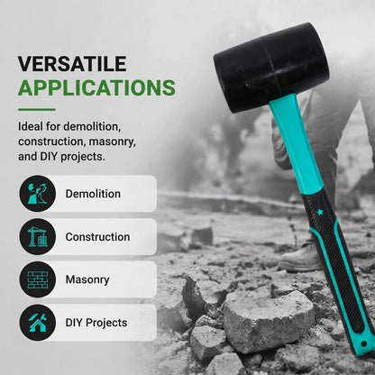 Heavy Duty Sledge Hammer Rubber Mallet with Non Slip Fiberglass Handle (1 Pc)