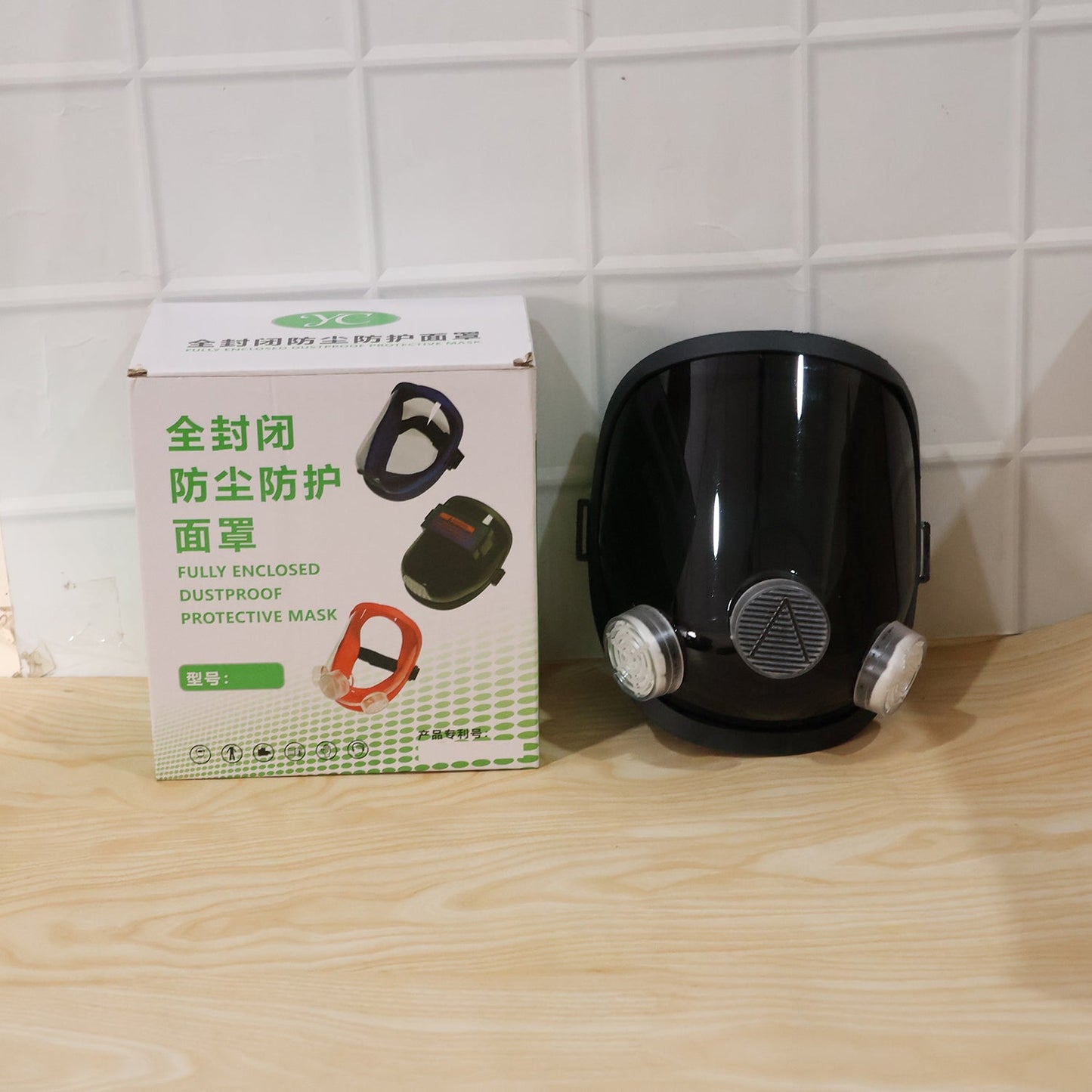 Full Face Protective Safety Shield Mask Dustproof Respirator Dual Filter (1 Pc)