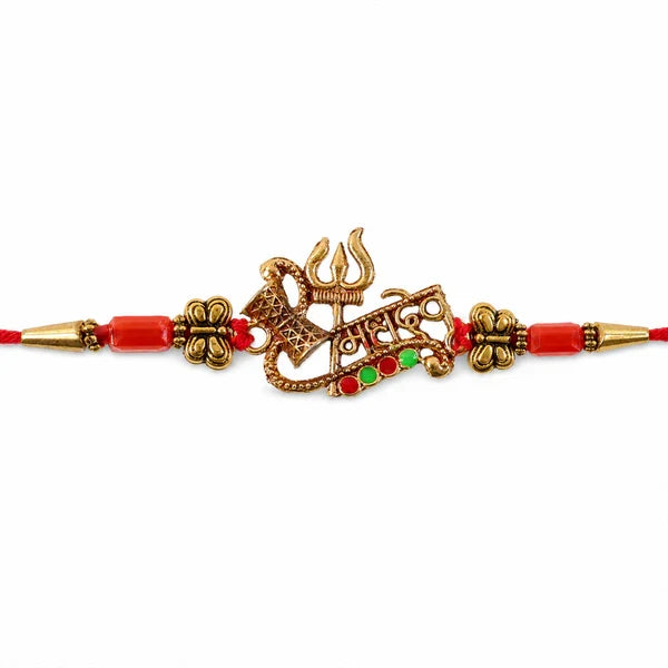 Shiv Rakhi Trishul Damru Design Sacred Sibling Bond Raksha Bandhan (25pcs)