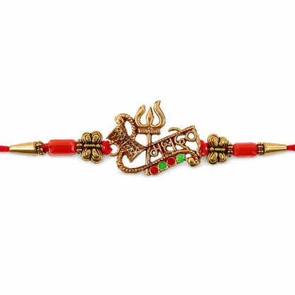 Shiv Rakhi Trishul Damru Design Sacred Sibling Bond Raksha Bandhan (25pcs)
