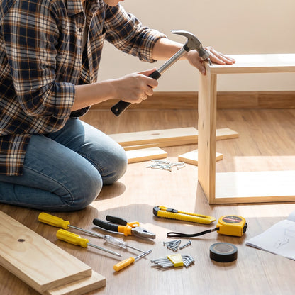 Multipurpose home repair tool kit in use