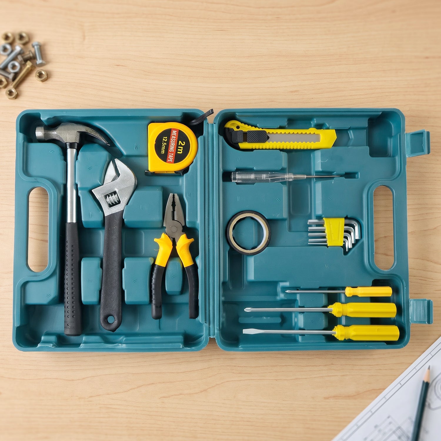 16 piece tool kit open case view