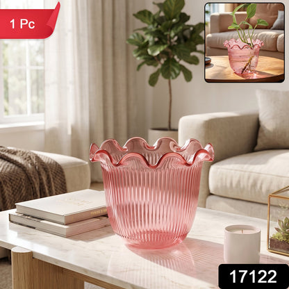 17122 decorative ruffled flower pot sku