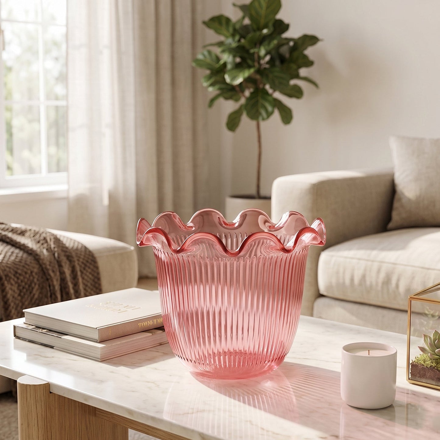 17122 decorative ruffled flower pot product