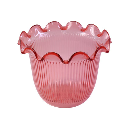 17122 decorative ruffled flower pot white background