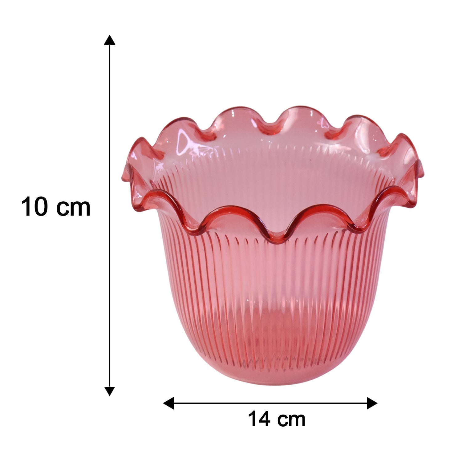 17122 decorative ruffled flower pot size