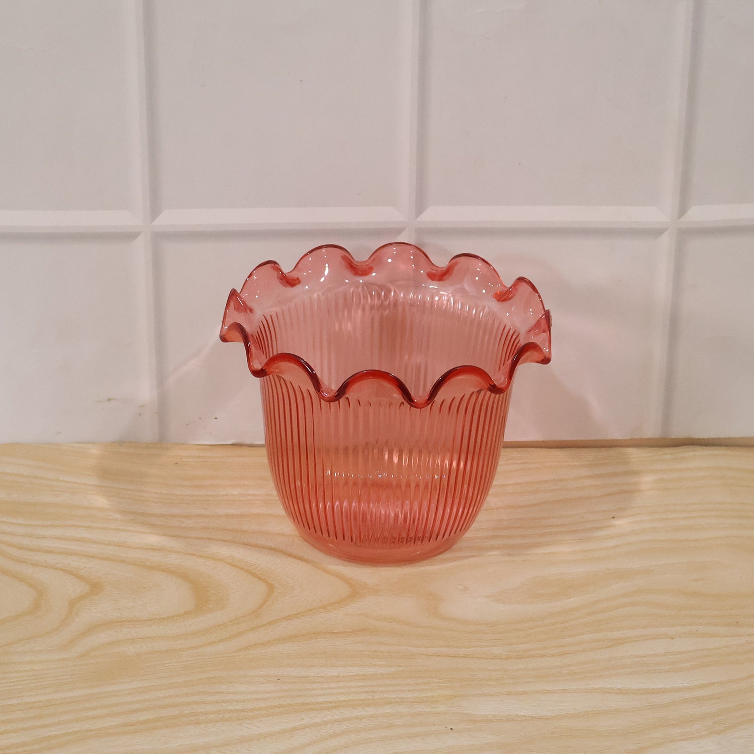 17122 decorative ruffled flower pot live