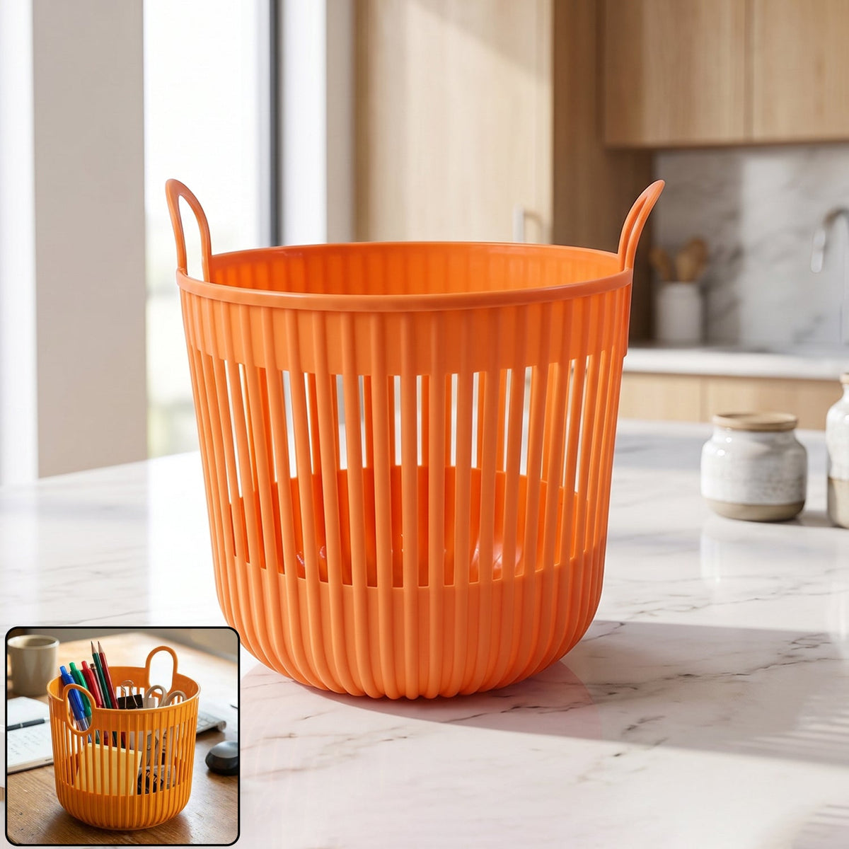 17124_multi_plastic_round_storage_basket_with_handle hero