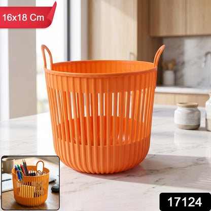 17124_multi_plastic_round_storage_basket_with_handle sku