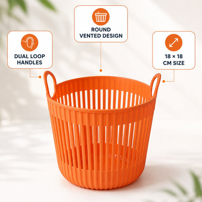 17124_multi_plastic_round_storage_basket_with_handle image 3