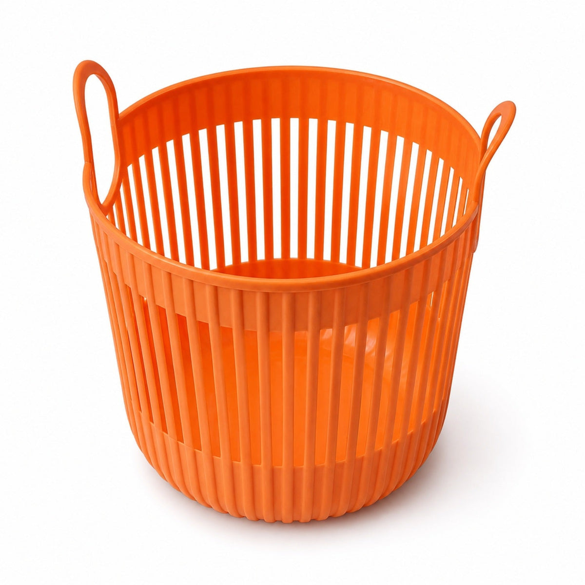 17124_multi_plastic_round_storage_basket_with_handle white
