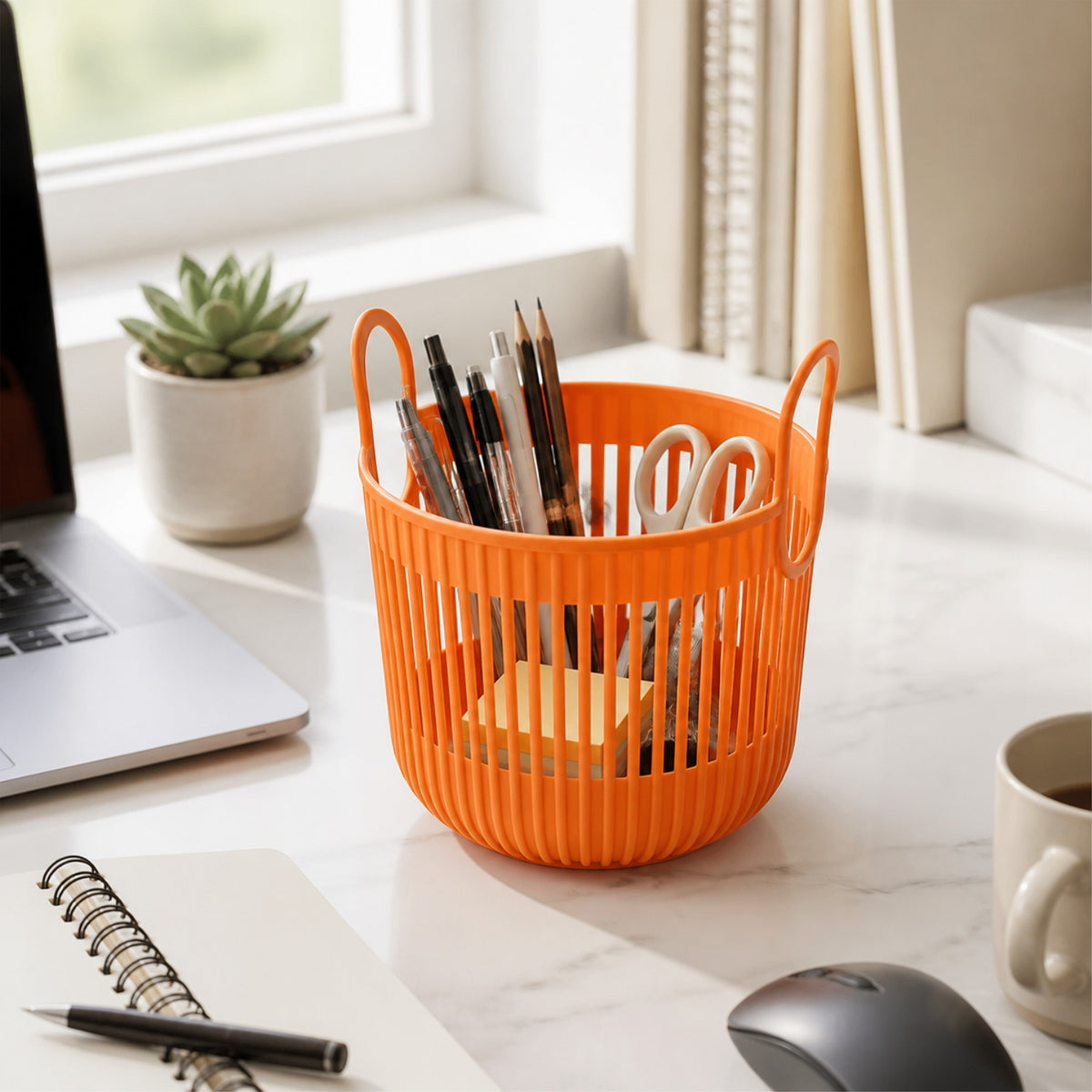 17124_multi_plastic_round_storage_basket_with_handle image 5